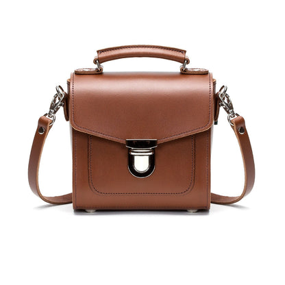 Luxury Handmade Chestnut Leather Sugarcube Handbag by Zatchels showcasing its exquisite craftsmanship and elegant design.