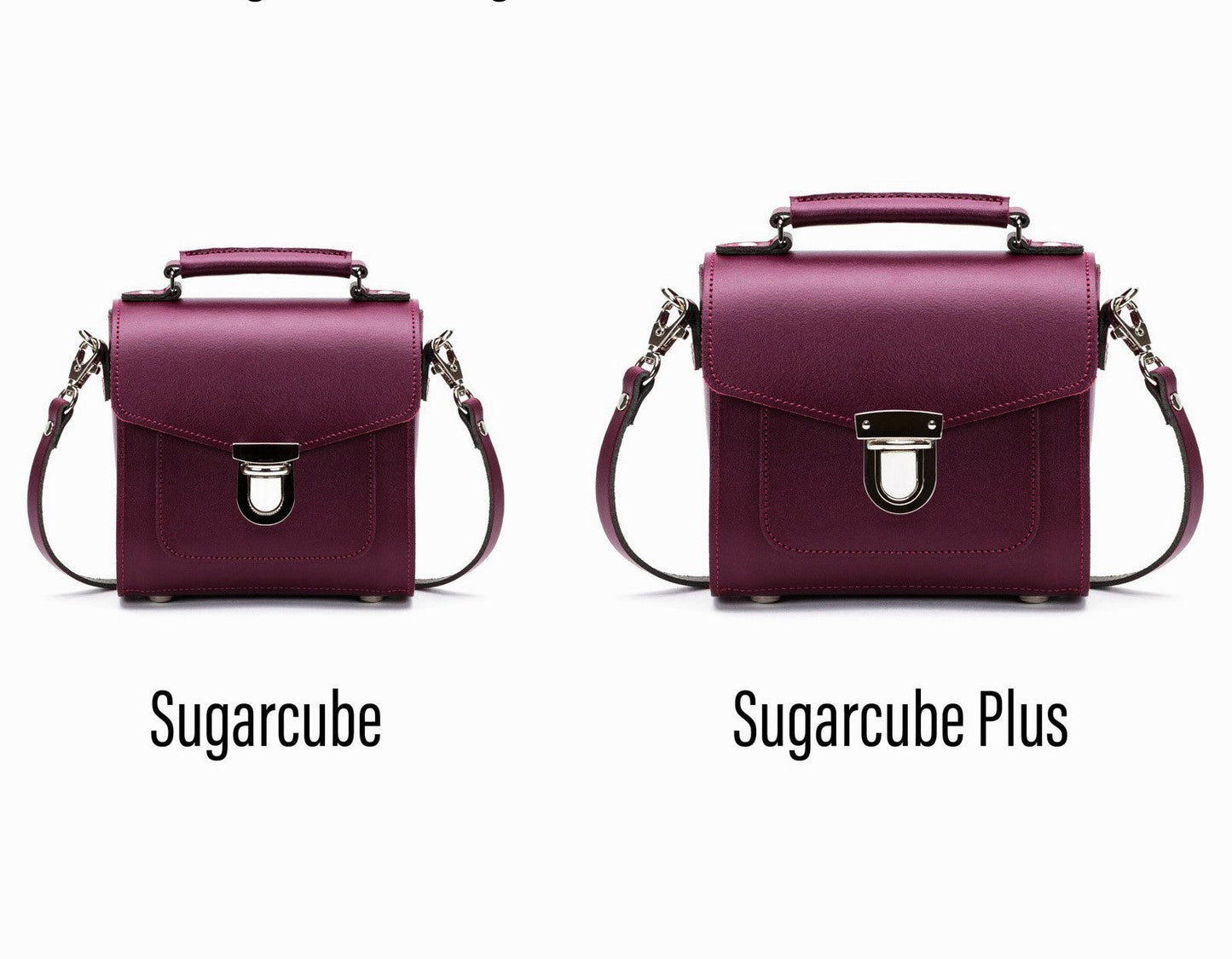 Versatile adjustable and detachable strap of the Handmade Marsala Red Leather Sugarcube Handbag, enabling multiple stylish carrying options.