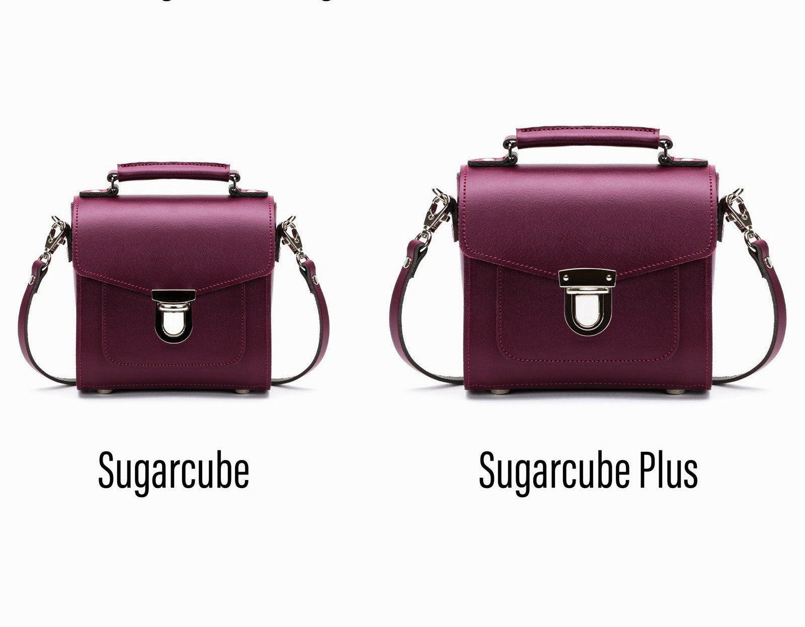 Versatile adjustable and detachable strap of the Handmade Marsala Red Leather Sugarcube Handbag, enabling multiple stylish carrying options.