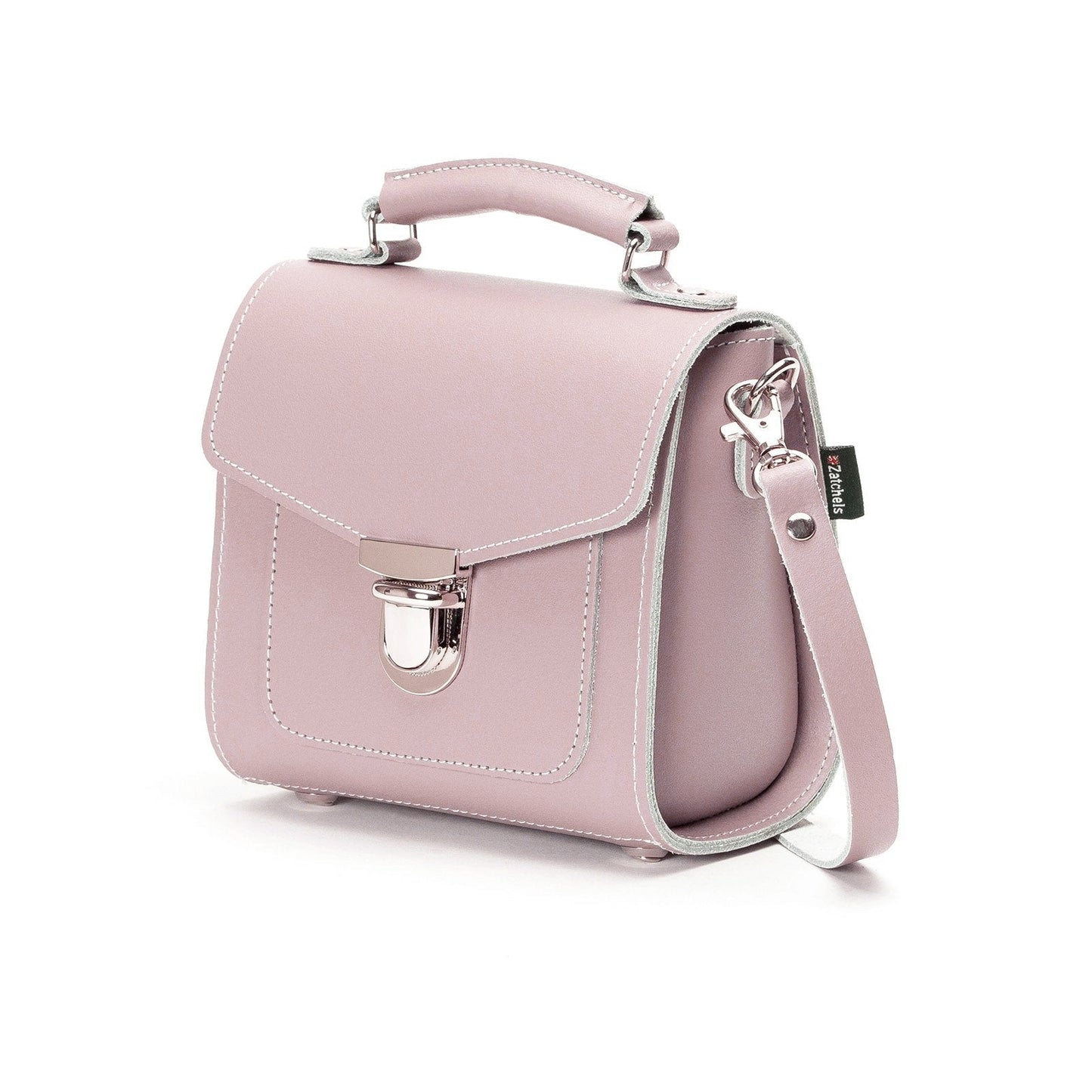 Adjustable and detachable strap of the Rose Quartz Sugarcube Handbag, showcasing versatility and function for various style preferences.