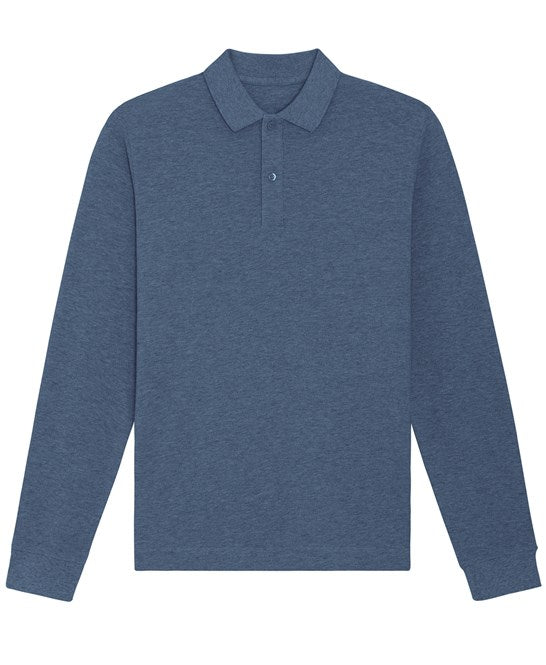 Elegant Organic Cotton Long Sleeve Polo Shirt in a luxurious boxy fit, perfect for unisex style.