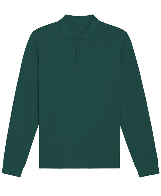 Stylish Organic Cotton Long Sleeve Polo Shirt for men and women, designed for comfort and sophistication.