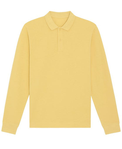 Premium Organic Cotton Long Sleeve Polo, featuring refined detailing and a contemporary fit for stylish versatility.