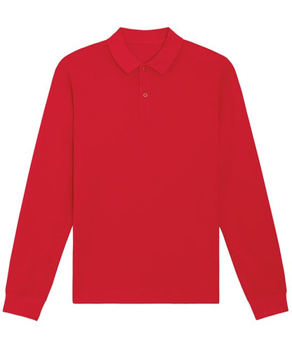 High-quality Organic Cotton Long Sleeve Polo Shirt, eco-friendly and comfortable, available in various sizes.