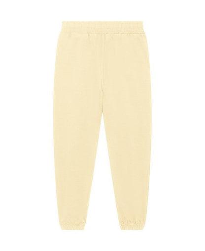 Elegant display of relaxed jog pants in natural tones, emphasising their sustainable fabric and laid-back aesthetic for a modern lifestyle.