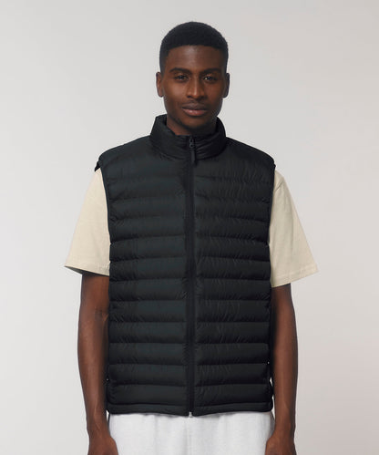 Luxury Sustainable Recycled Polyester Mens Puffer Bodywarmer, perfect for layering, designed for warmth and style with a clean, simple aesthetic by Earth Wardrobe.