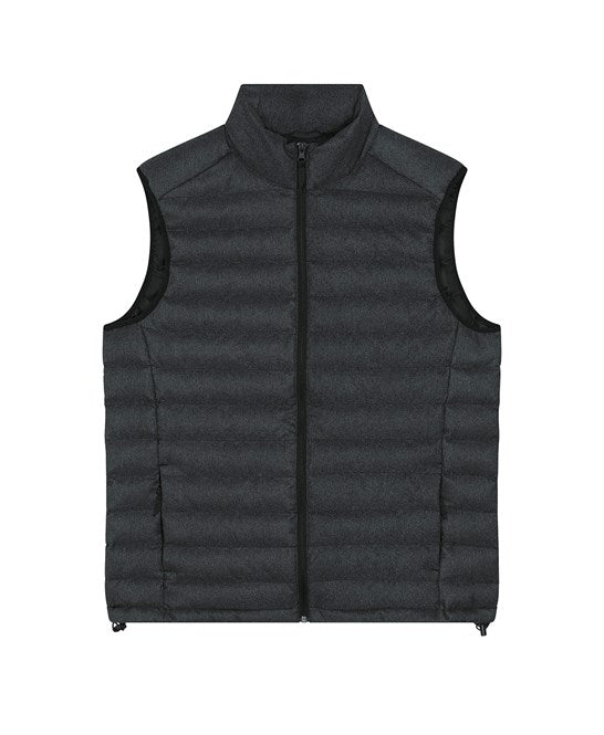 Stylish and comfortable recycled wool-like bodywarmer, highlighting environmentally friendly materials and chic aesthetics for a versatile wardrobe essential.