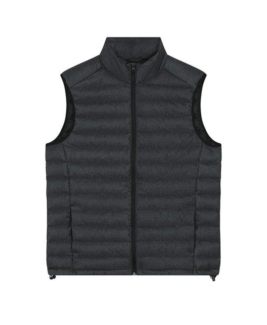 Stylish and comfortable recycled wool-like bodywarmer, highlighting environmentally friendly materials and chic aesthetics for a versatile wardrobe essential.