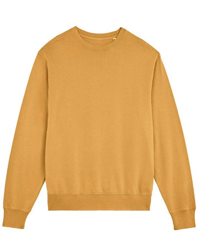 Close-up of the soft, organic cotton fabric of the unisex retro sweatshirt, highlighting its premium quality and sustainable appeal.