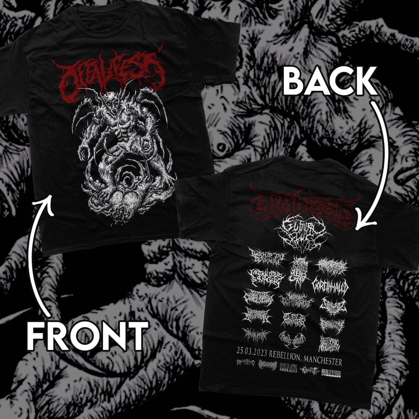 Luxury Offal Fest 2023 Lineup T-Shirt by Rancid Offal Records, perfect for collectors and music festival enthusiasts.