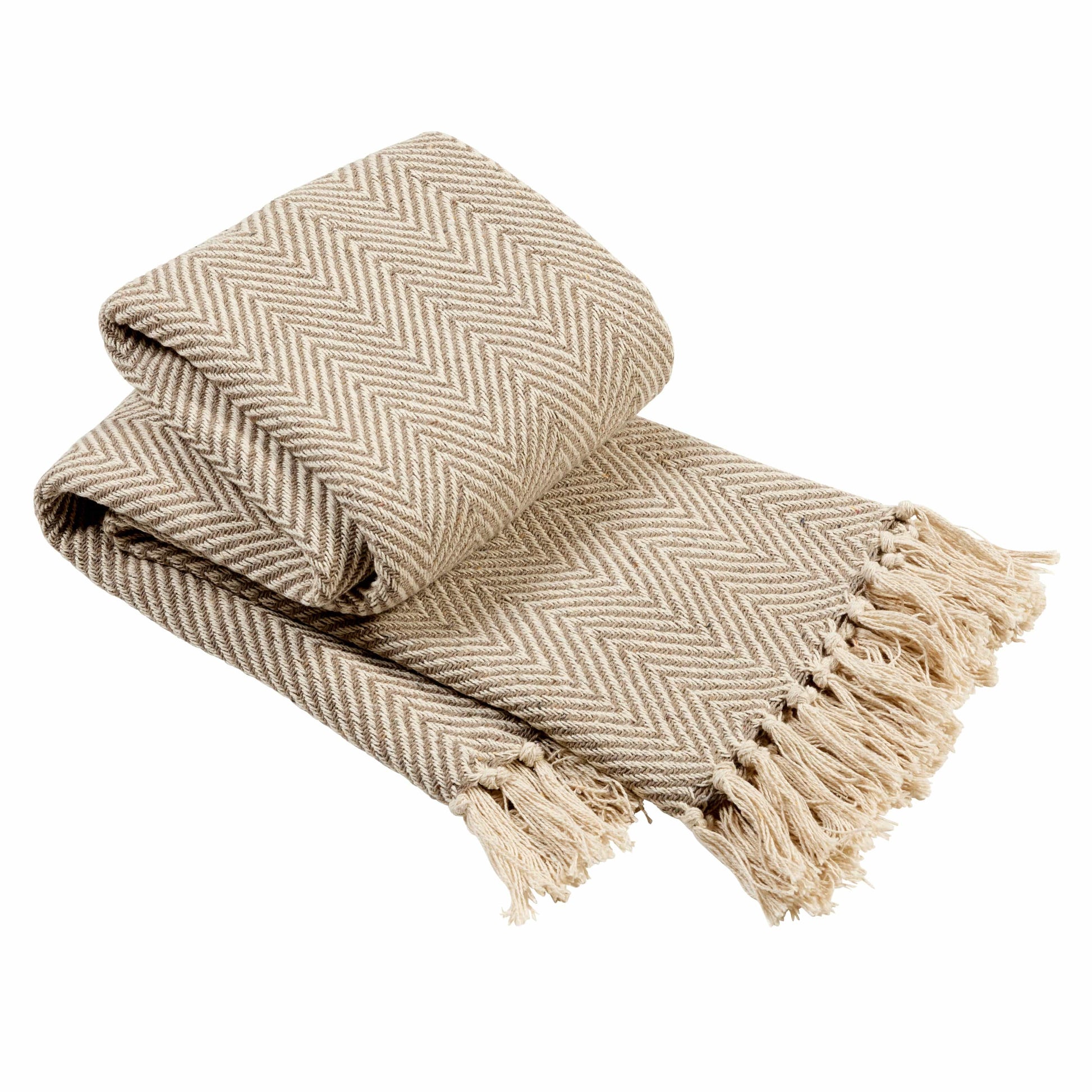 Beautifully designed Tangier Super Soft Throw Blanket with a premium recycled cotton texture and elegant tassels, perfect for adding warmth and style to your home.