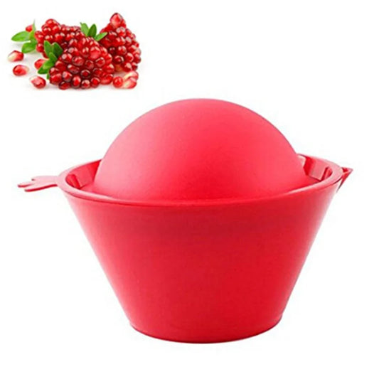 Luxurious red pomegranate peeler bowl designed for effortless seed extraction, featuring a smooth rounded top and a functional design that complements your kitchen decor, enhancing your culinary experience with elegance.