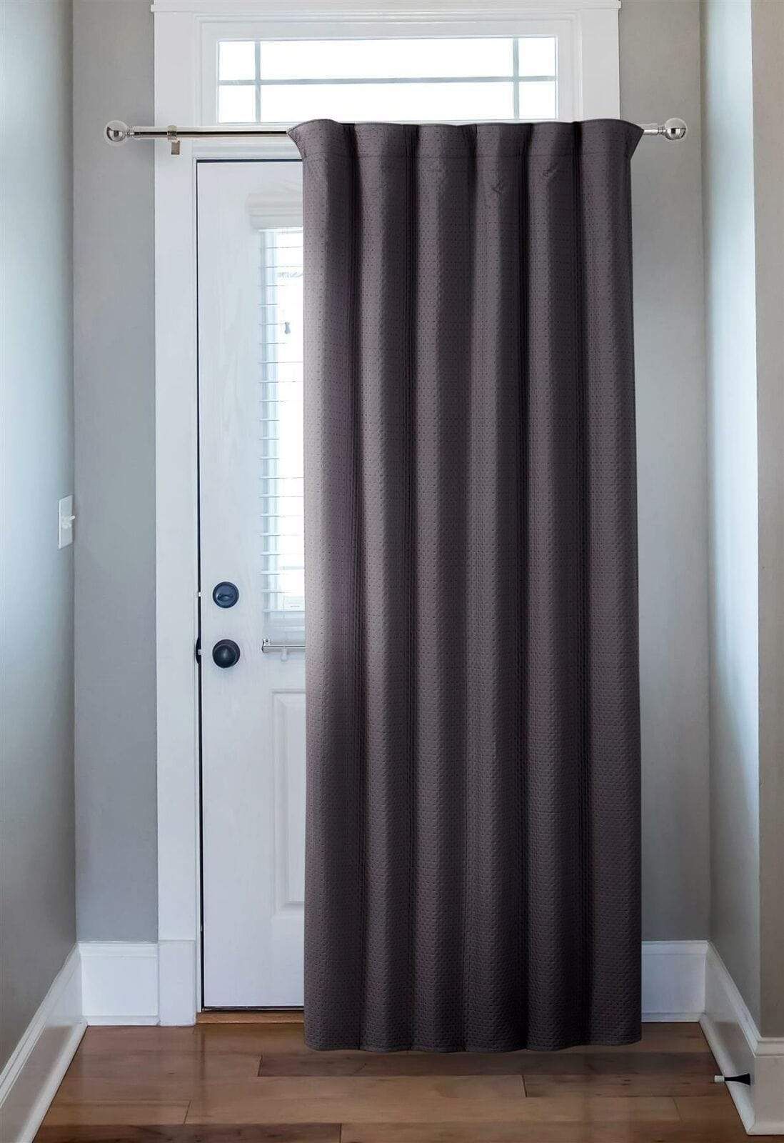 Close-up view of Capri Thermal Door Curtain detailing its high-quality thermal lining, designed for ultimate energy efficiency and noise reduction.