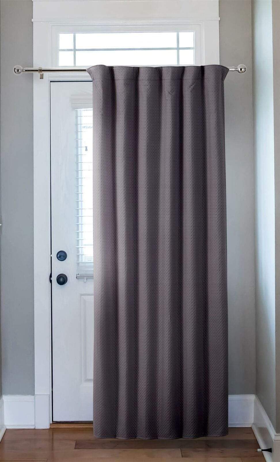 Stylish installation of Capri Thermal Door Curtain in a beautifully decorated room, highlighting its aesthetic appeal and functionality in luxurious home décor.