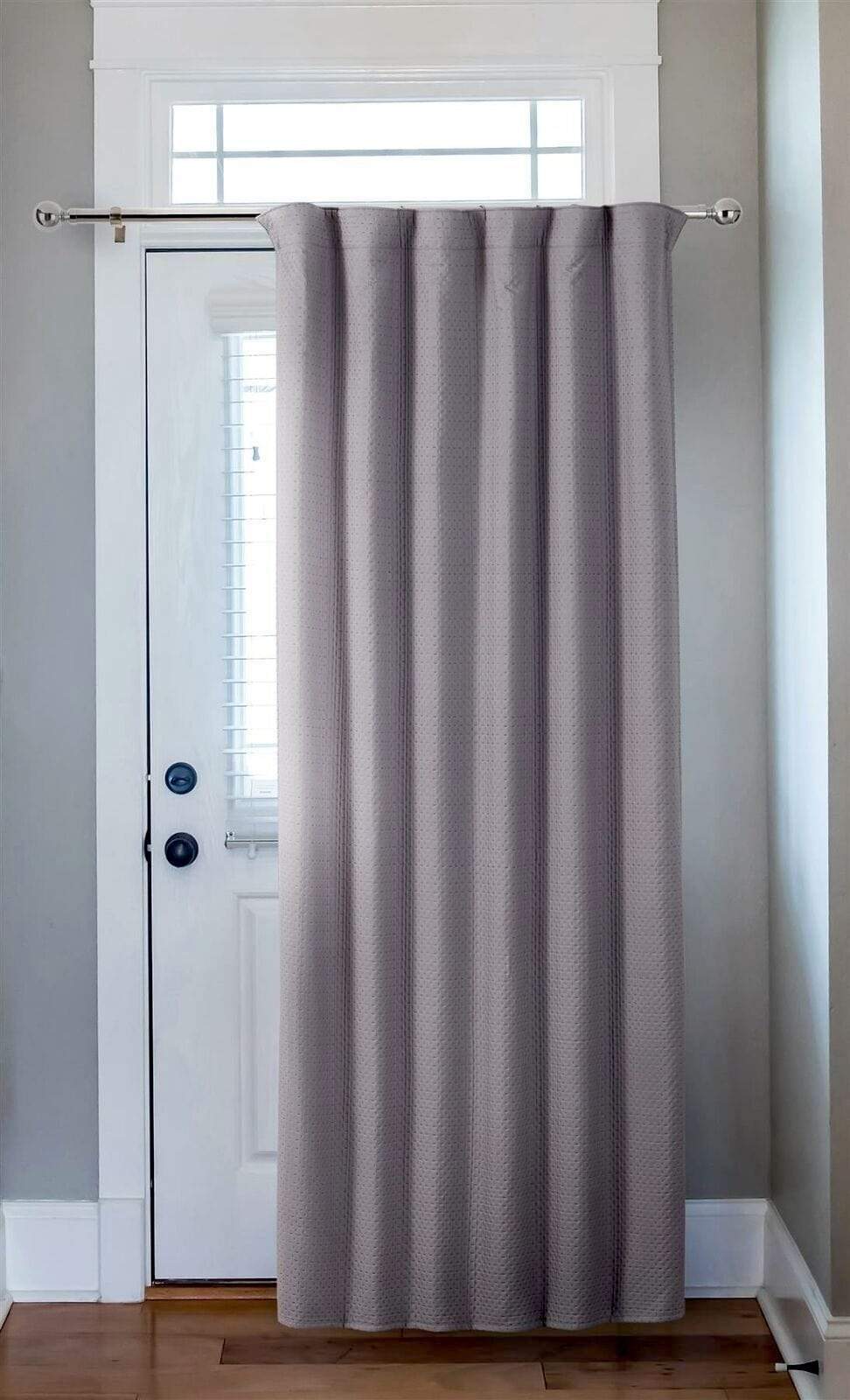 Luxurious Capri Thermal Door Curtain in elegant design, showcasing rich texture and sophisticated pencil pleat style, perfectly enhancing home decor.