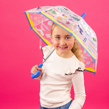 Floss & Rock Transparent Colour Changing Umbrella - Ocean