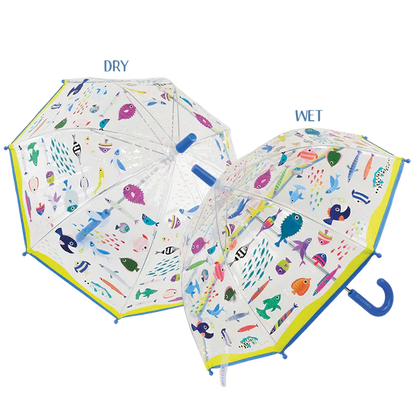 Floss & Rock Transparent Colour Changing Umbrella - Ocean