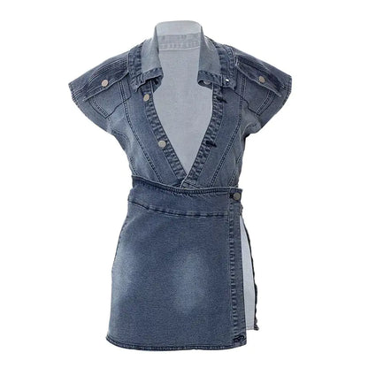 Chloe Women's Denim Skirt Set - Versatile denim top showcasing an elegant design with modern styling and signature Chloe aesthetic.