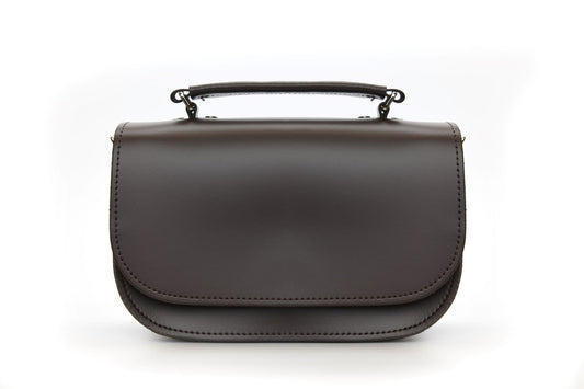 Exquisite Aura Luxury Handmade Dark Brown Leather Handbag by Zatchels, showcasing elegant cable stitching and lustrous silver nickel detailing, designed for versatile styling as a clutch, shoulder, or crossbody bag.