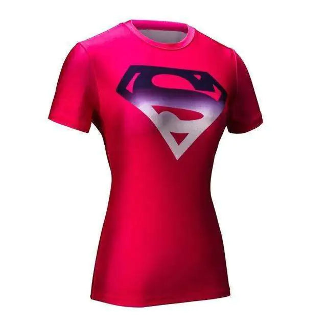 Superman Compression Shirt for Women Pink