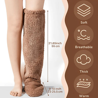 Cozy Teddy Socks for Women - Luxurious plush winter warmers with detailed dimension graphics, emphasizing comfort and breathable design for ultimate warmth.