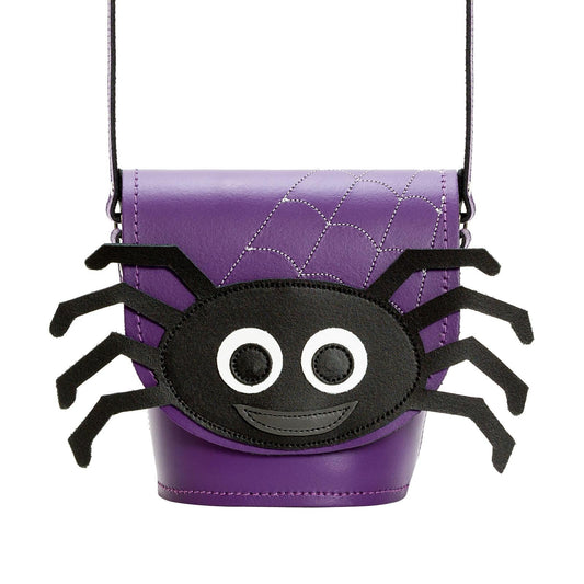 Webster Spider Handmade Leather Barrel Bag showcasing unique appliquéd spider design in premium leather, perfect for stylish outings.