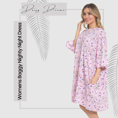 Elegant colour options of the Women's Giraffe Baggy Nighty Dress, featuring delightful giraffe prints, perfect for adding a touch of fun to luxury sleepwear.