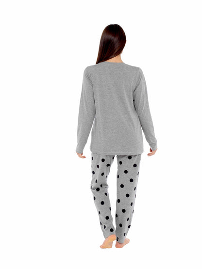 Complete look of the Women's Frenchie Pugs Grey Cotton Pyjama Set, a perfect blend of luxury and playfulness, crafted for those who cherish stylish loungewear.