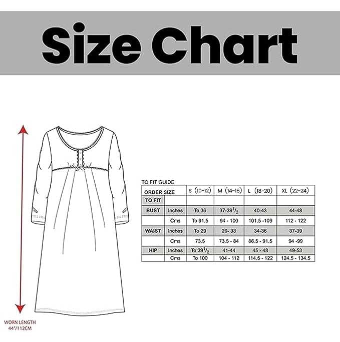 Women's long sleeve fleece nightdress soft warm floral pr...