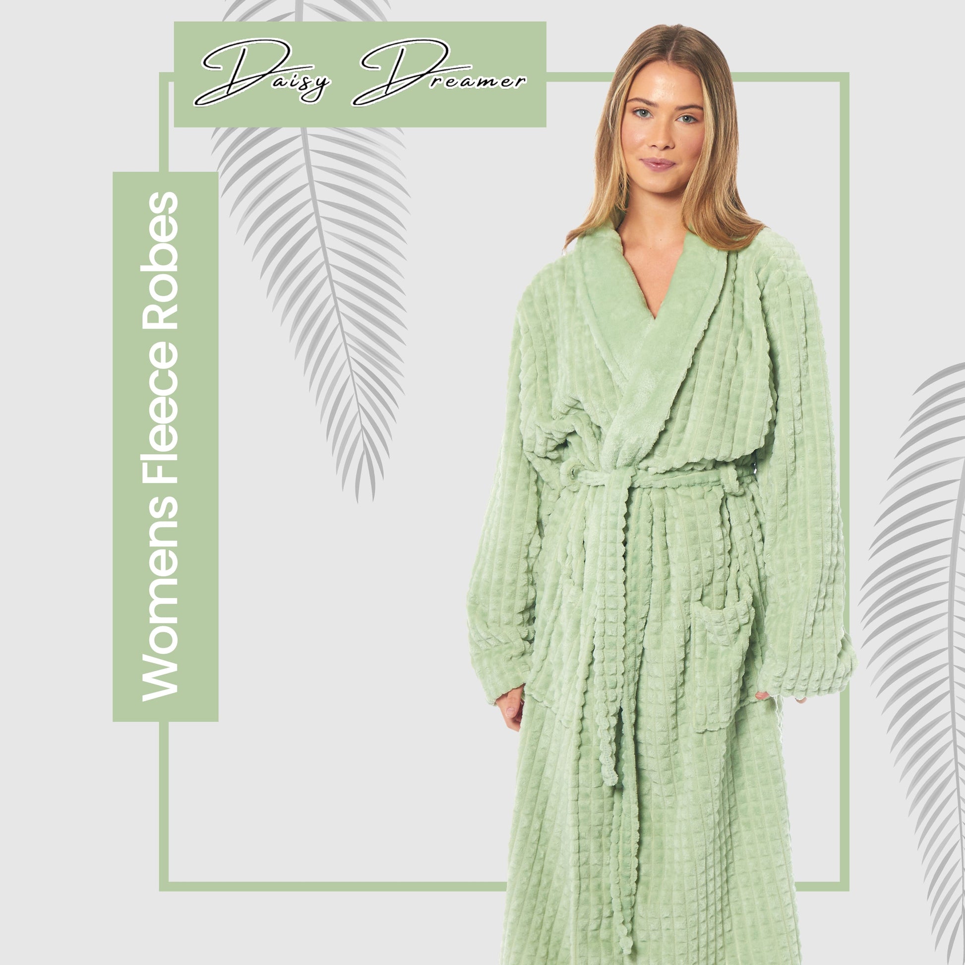 Woman relaxing in a beautifully designed luxury fleece robe, exuding elegance and comfort in a modern home setting, perfect for cold evenings.
