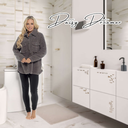 Women's Ultra-Soft Sherpa Lounge Set Long Sleeve Top and Leggings with Double Pockets Cozy Pajamas for Chilly Days Multiple Sizes Daisy Dreamer