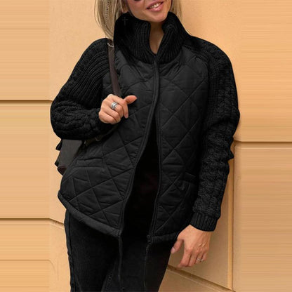 Sophisticated women's casual fashion jacket with a stand-up collar, designed for comfort and style, suitable for spring and autumn wear.