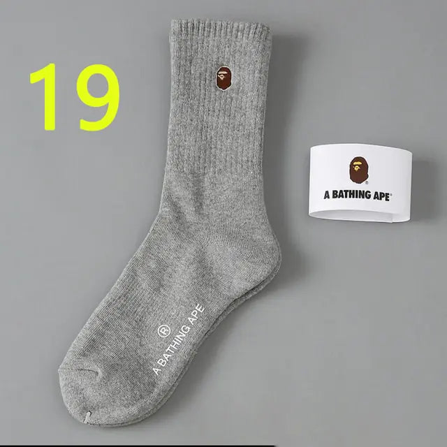 Womens Embroidered Mid Tube Skate Socks