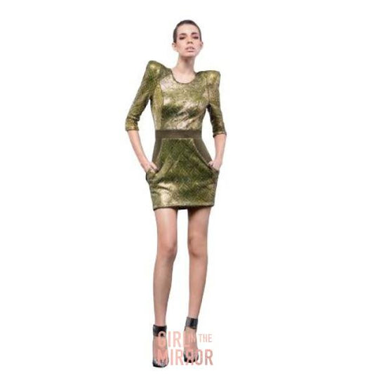 Luxurious Zhivago Citron Semi Backless Minidress featuring elegant sequin embellishments and sophisticated mesh panels, designed for a chic and fashionable look, perfect for special occasions.